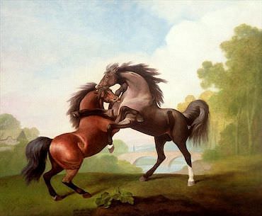 George Stubbs, Fighting Stallions, 1791